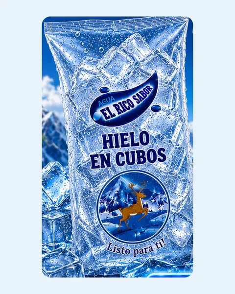Hielo en cubos · Agua El Rico Sabor A.